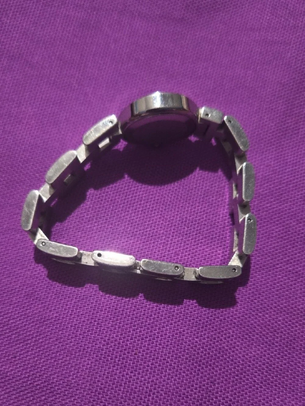 Coach Silver-Tone Bracelet Watch with Black Dial